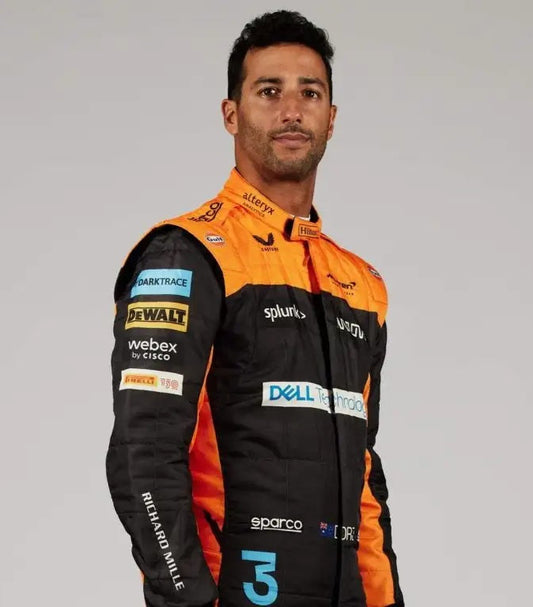 Daniel Ricciardo 2022 McLaren F1 Replica Race Suit - Dubai Racing Gear - Dubai Sports Pro