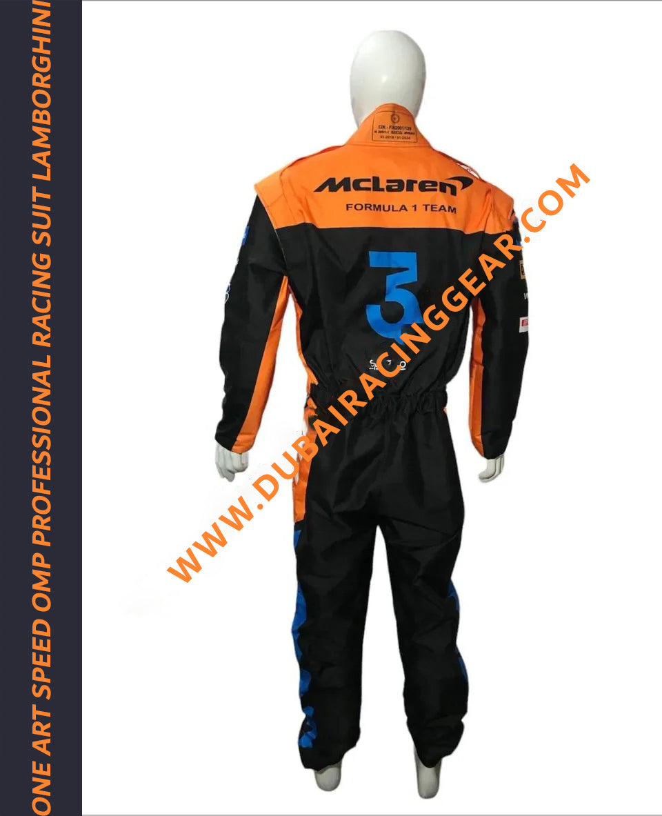 Daniel Ricciardo 2022 McLaren F1 Replica Race Suit - Dubai Racing Gear - Dubai Sports Pro