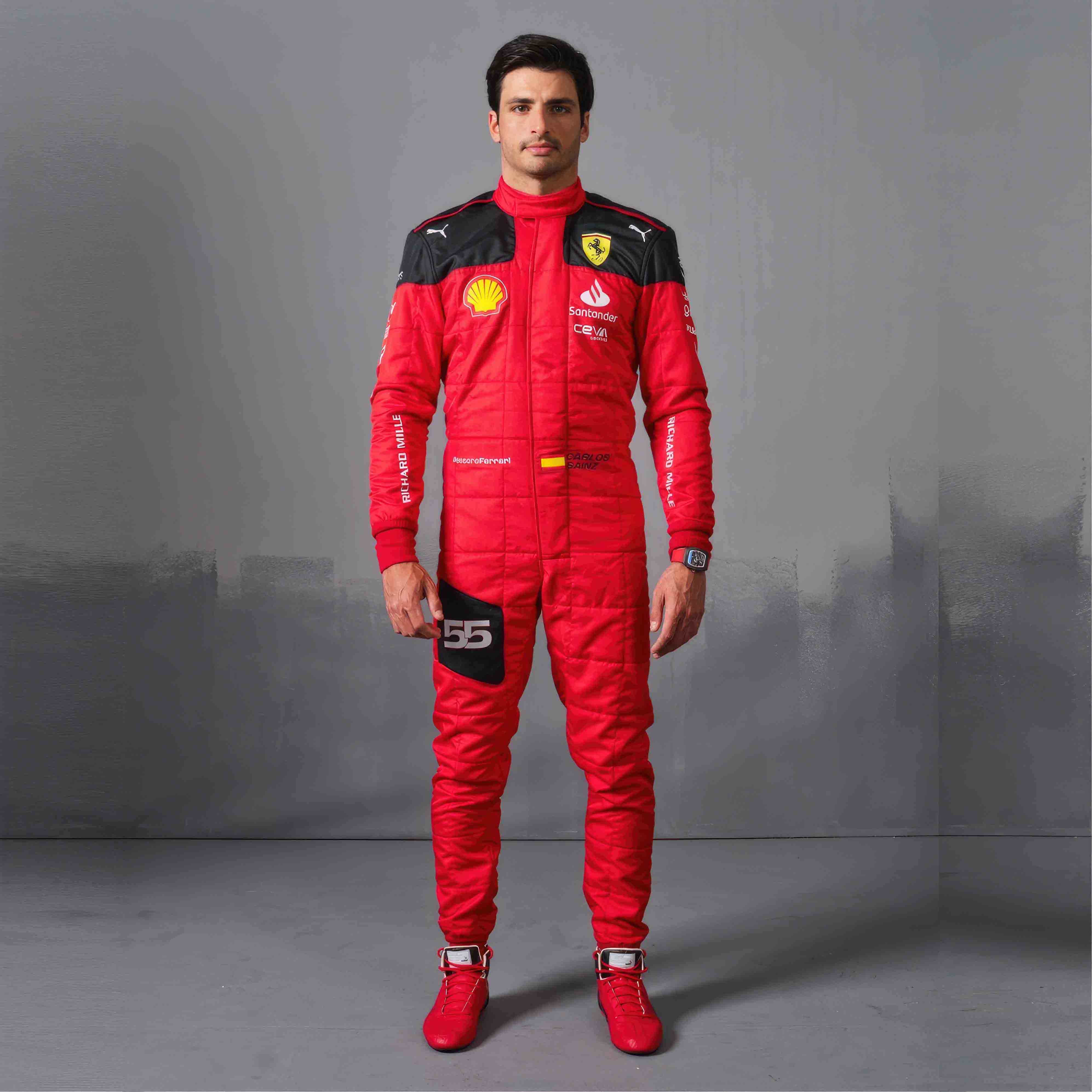 2023 Carlos Sainz Ferrari F1 Racing Suit – Dubai Sports Pro