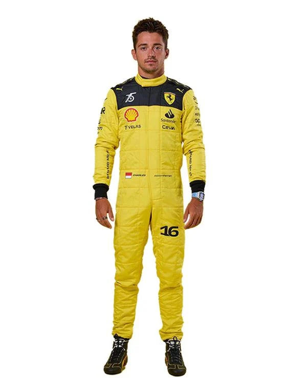 Charles Leclerc Yellow 2022 Model Printed F1 Race Suit - Dubai Sports Pro