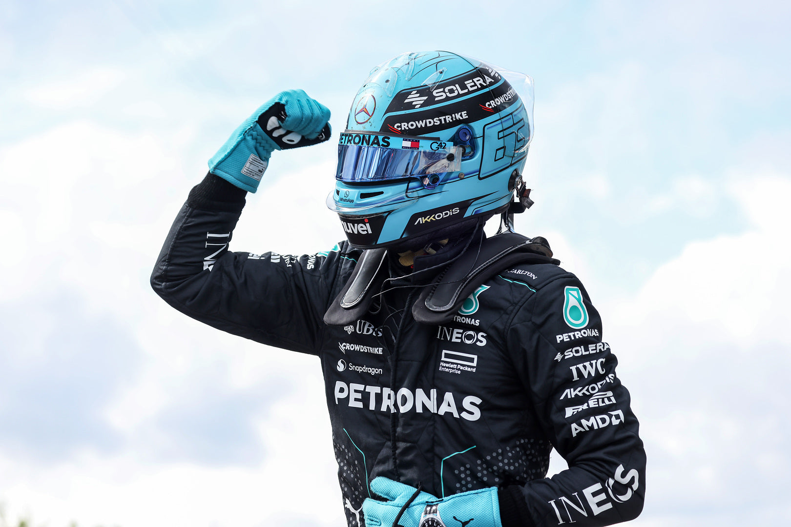 2024 George Russell Mercedes AMG Petronas F1 Team Replica Race Suit-Dubai Sports Wear - Dubai Sports Pro