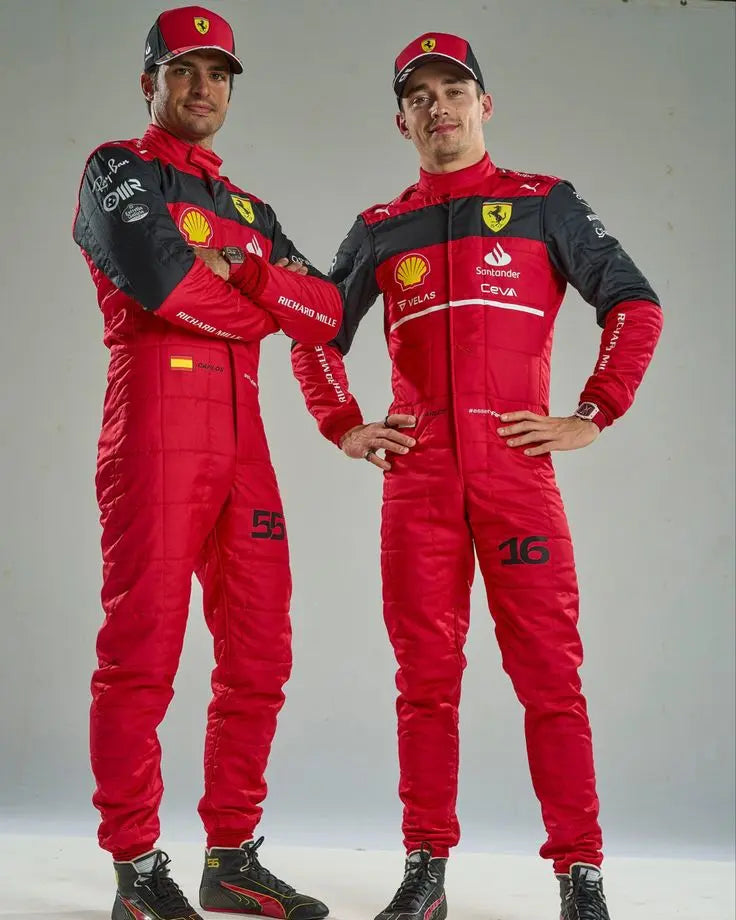 Carlos Sainz And Charles Leclerc Ferrari 2022 Racing Suit - Dubai Sports Pro