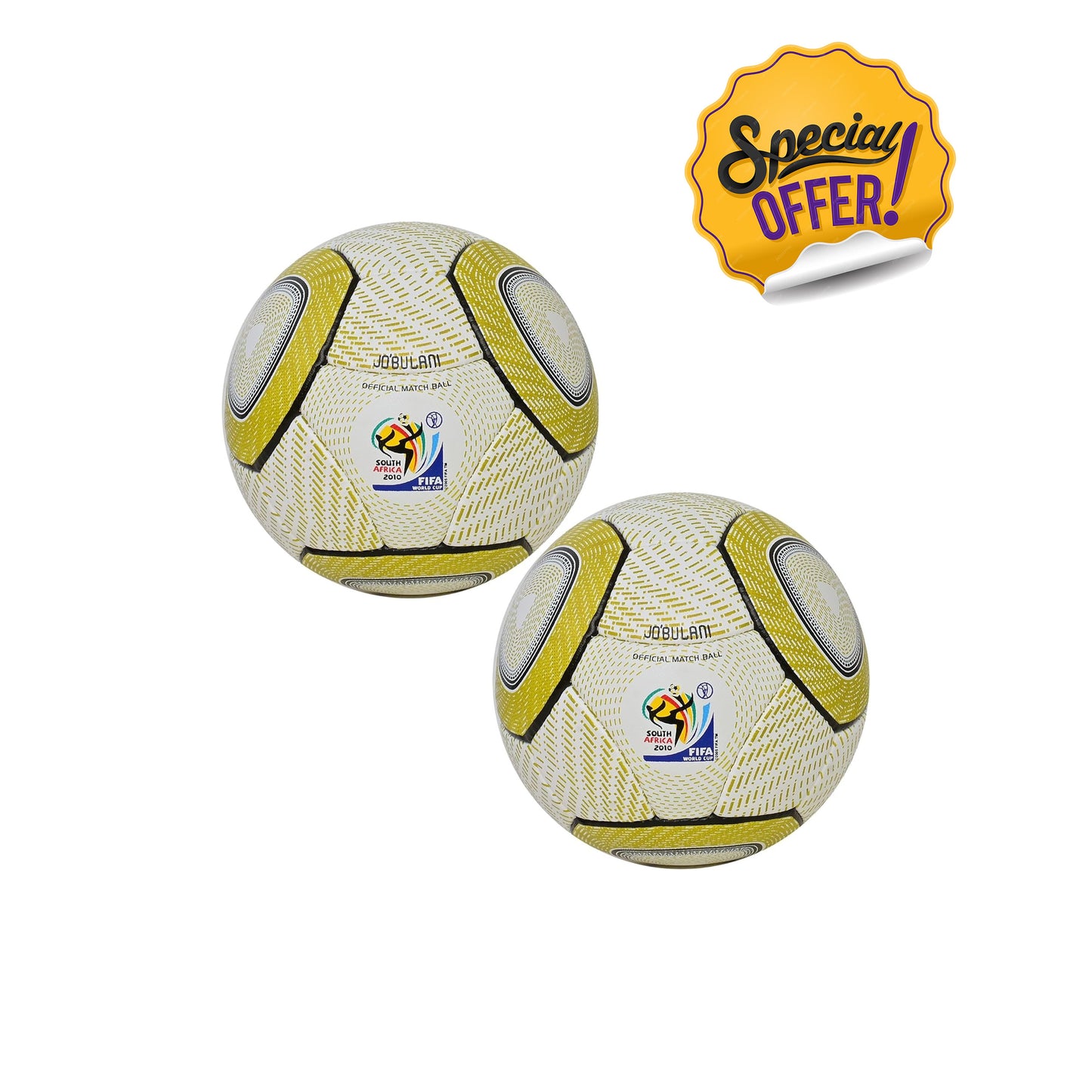 South Africa 2010 Golden Football – Size 5 Hand Stitched (Pack of 2)