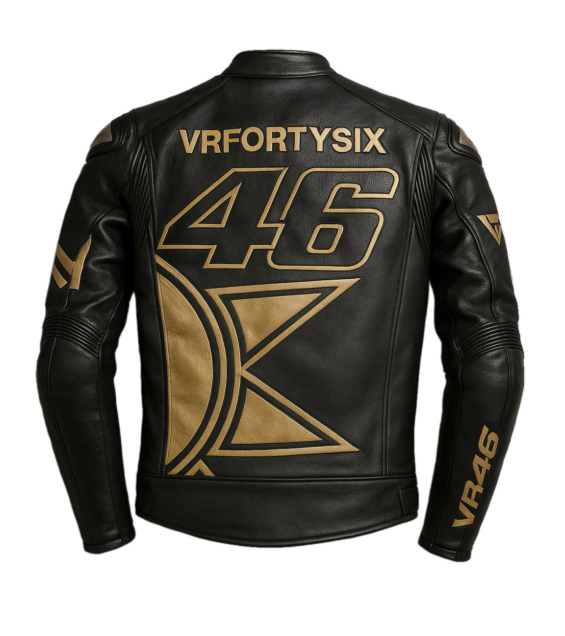 VR46 Black & Gold Racing Leather Jacket – The Doctor Limited Edition