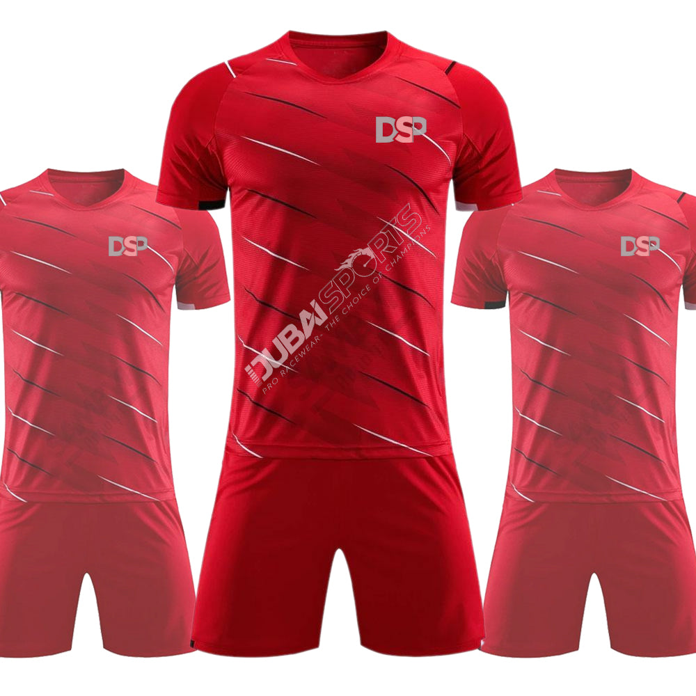 DSP Red Streak Soccer Uniform – Lightweight Football Kit for All