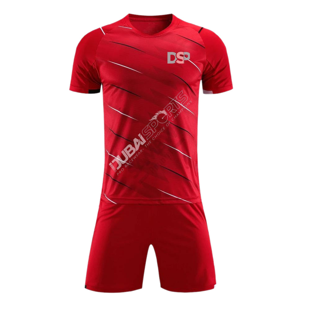 DSP Red Streak Soccer Uniform – Lightweight Football Kit for All