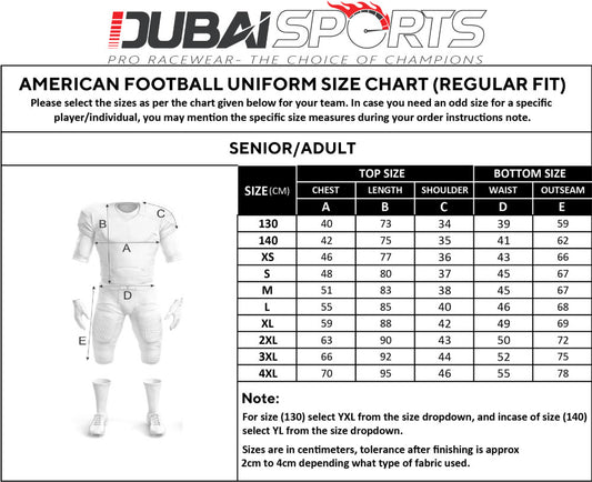 Dubai Sports Pro American Football Uniform – Custom Team Edition (SI-1406)