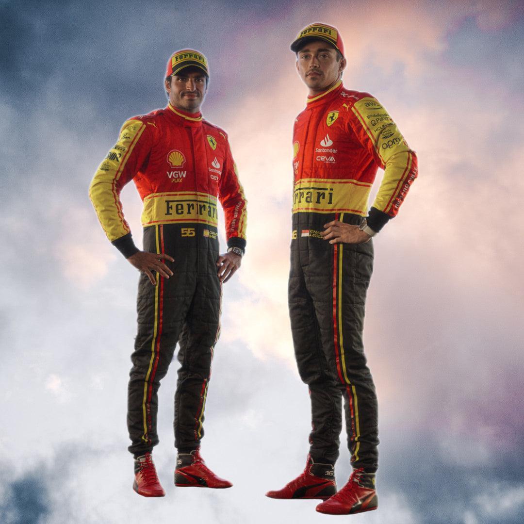 Carlos Sainz Jr 2023 Scuderia Ferrari Monza Special Edition F1 Replica Race Suit - Dubai Sports Pro