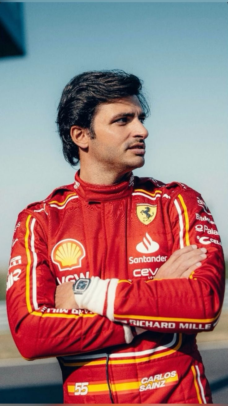 Carlos Sainz 2024 New Ferrari Race Suit -Dubai Racing Gear - Dubai Sports Pro