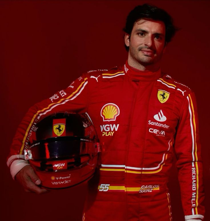 Carlos Sainz 2024 New Ferrari Race Suit -Dubai Racing Gear - Dubai Sports Pro