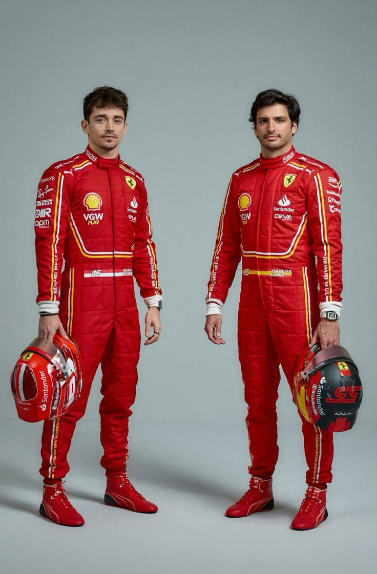 Carlos Sainz 2024 New Ferrari Race Suit -Dubai Racing Gear - Dubai Sports Pro