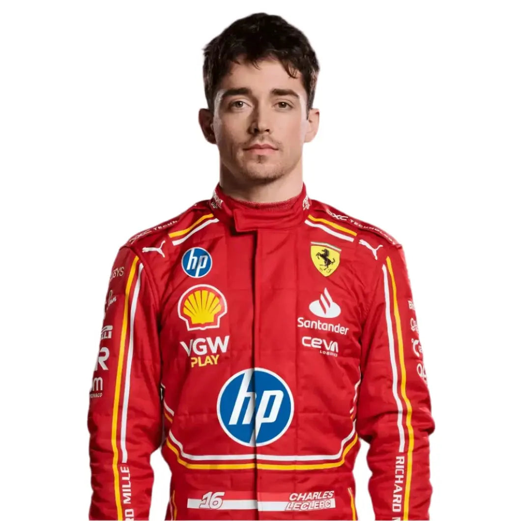New Charles Leclerc 2024 Monaco GP Scuderia Ferrari HP F1 Team Replica Racing Suit - Dubai Sports Pro