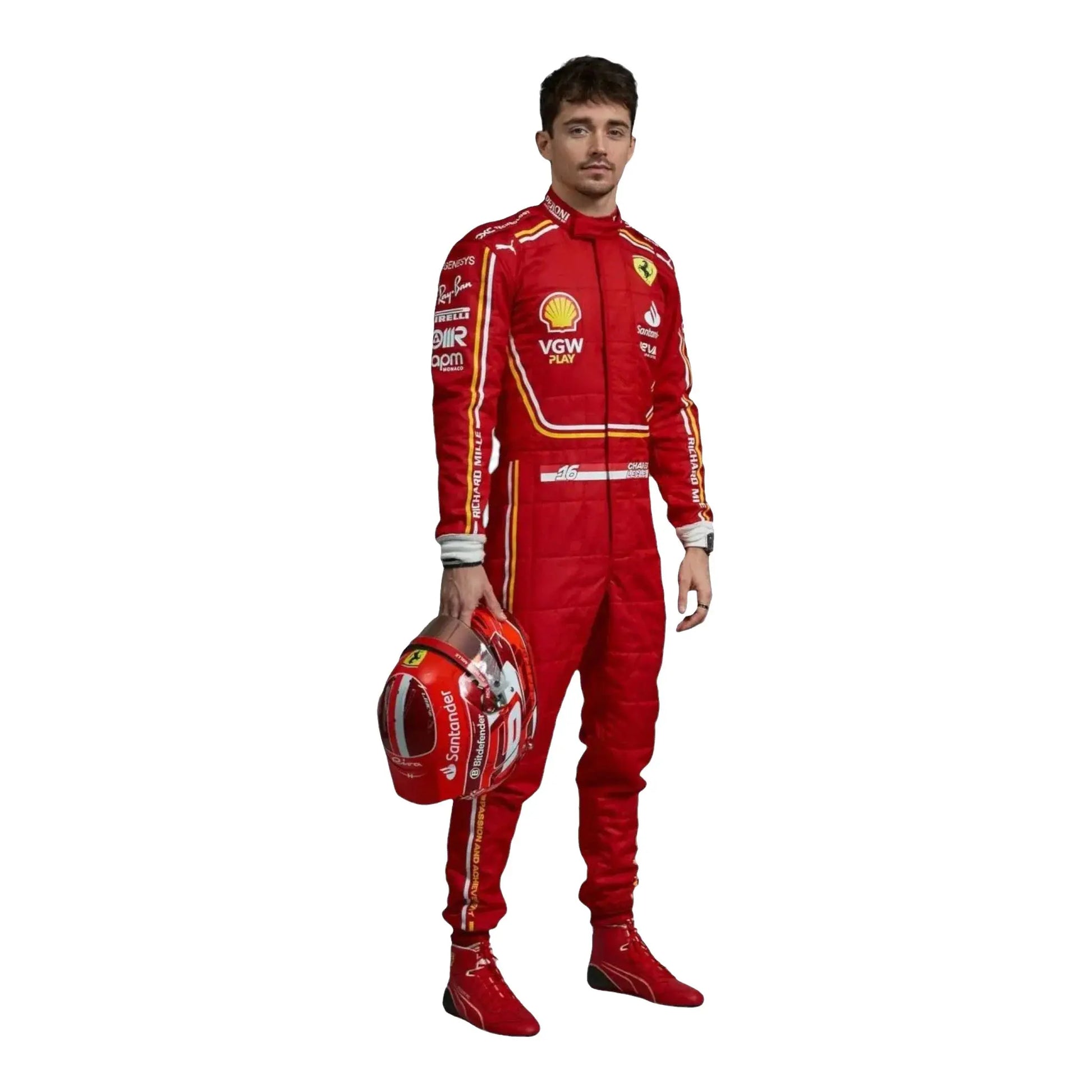 New Charles Leclerc 2024 Monaco GP Scuderia Ferrari HP F1 Team Replica Racing Suit - Dubai Sports Pro
