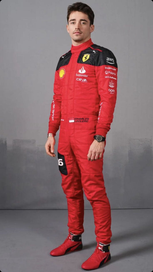 2023 Charles Leclerc Ferrari F1 Racing Suit - Dubai Racing Gear - Dubai Sports Pro