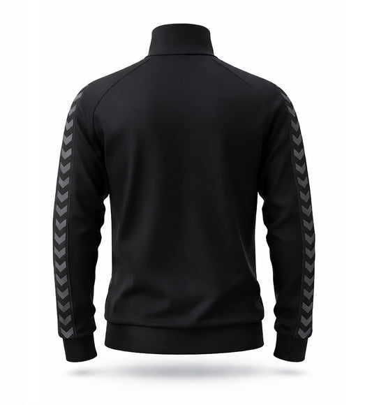 Premium Track Jacket – Black & Grey Stripes J08