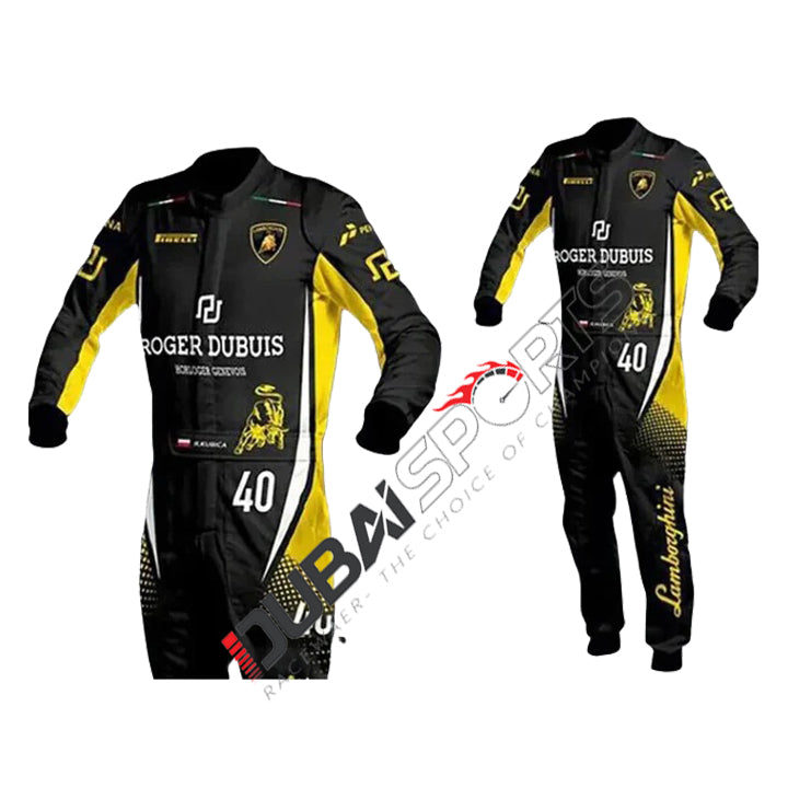 Lamborghini Go Kart Racing Suit With Digital Sublimation Print - Dubai Sports Pro