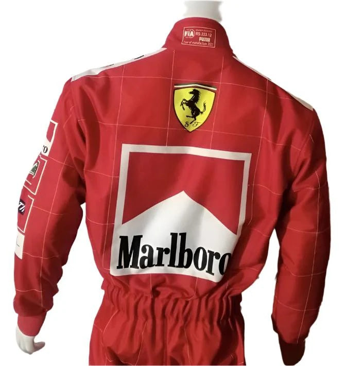 F1 Michael Schumacher 2001 Printed Race Suit - Dubai Sports Pro