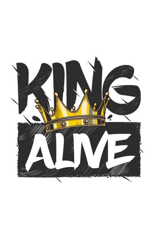 King AliveRoyal Crown Distressed Typography Tee T-Shirt Dubai Sports Pro