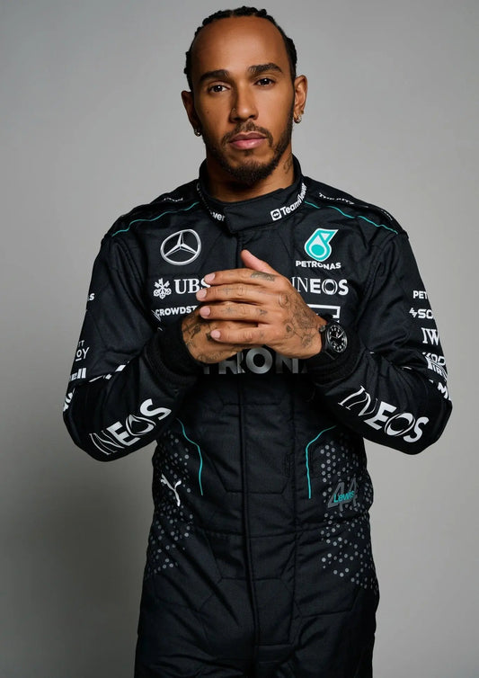 2024 Lewis Hamilton Mercedes AMG Petronas F1 Team Replica Race Suit - Dubai Sports Wear