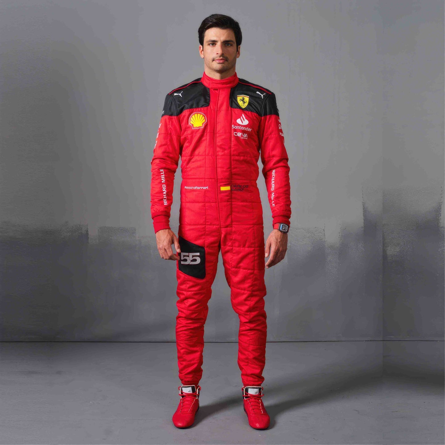2023 Carlos Sainz Ferrari F1 Racing Suit - Dubai Sports Pro