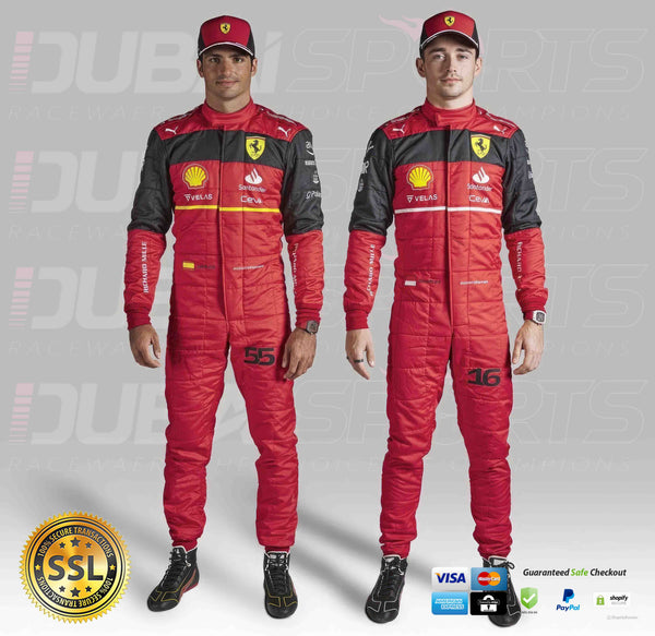 Carlos Sainz And Charles Leclerc Ferrari 2022 Racing Suit - Dubai Sports Pro