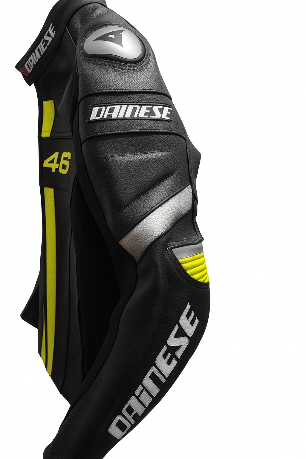 VR46 Black & Yellow Leather Racing Jacket – Premium Moto Edition