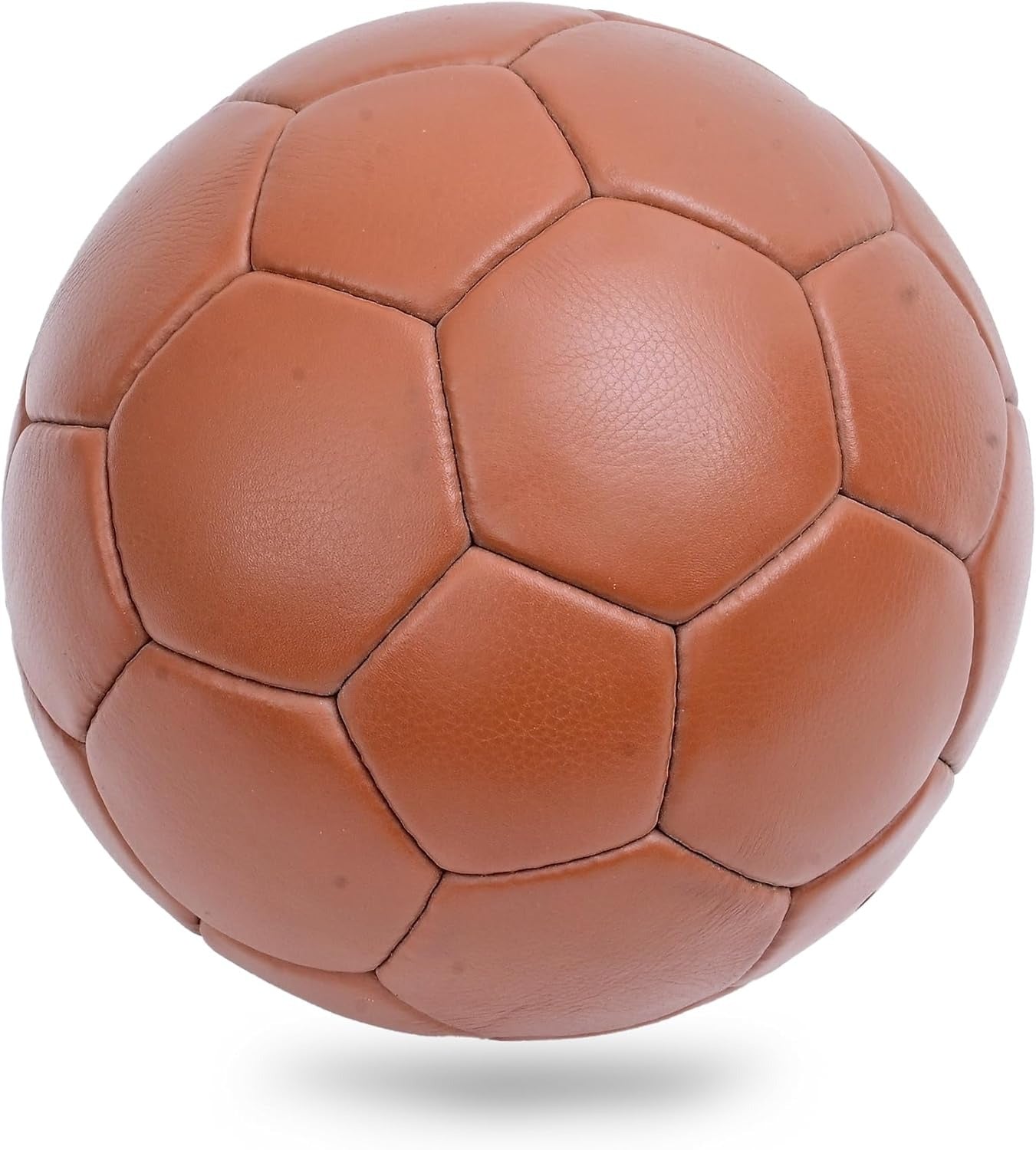 Vintage Brown Leather Soccer Ball – Size 5 Classic Retro Football | Premium PU Leather | Durable & Collectible