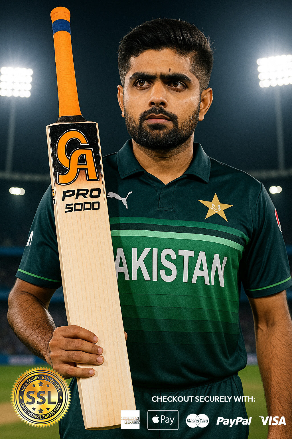 CA Pro 5000 Cricket Bat Professional English Willow, Lightweight Power Hitting