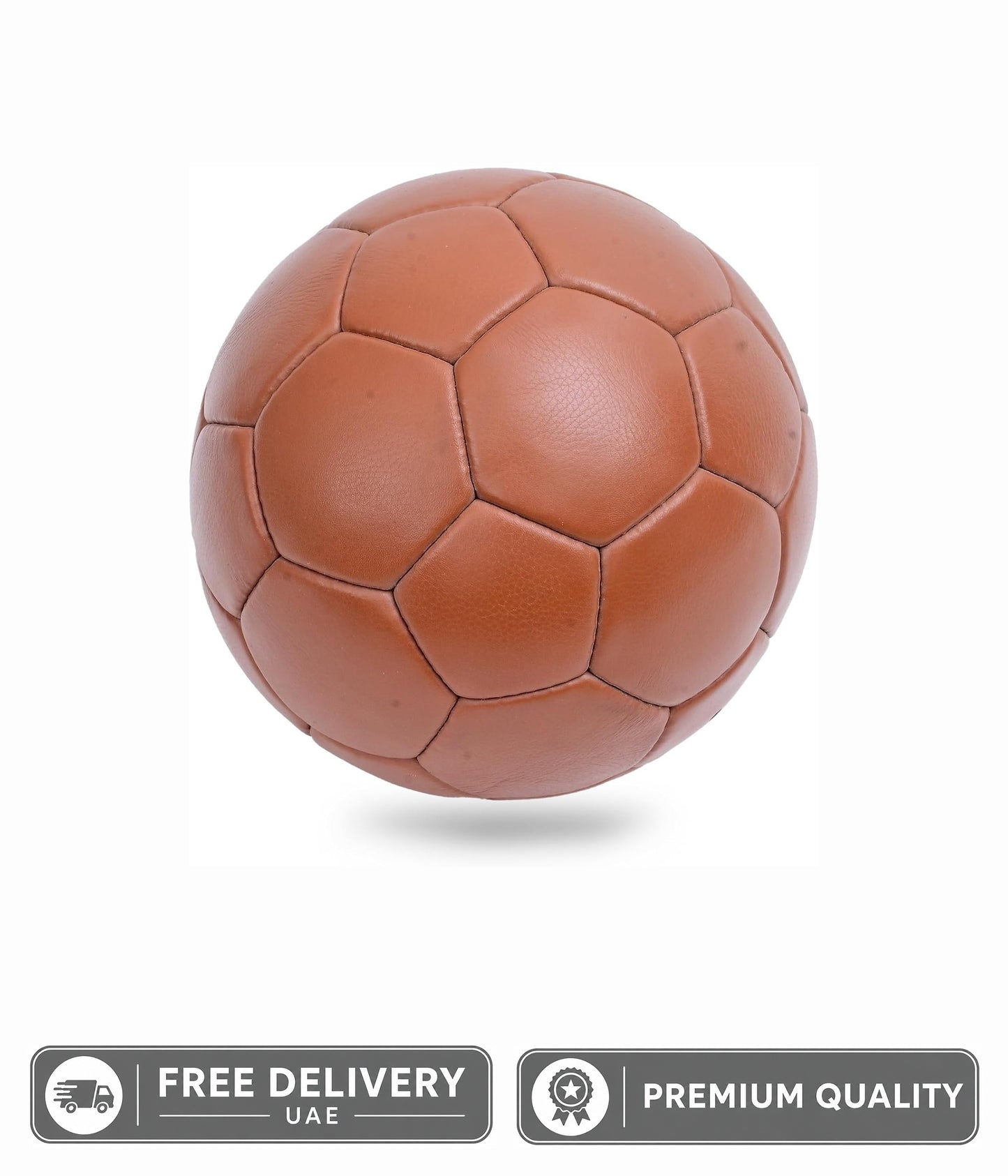 Vintage Brown Leather Soccer Ball – Size 5 Classic Retro Football | Premium PU Leather | Durable & Collectible