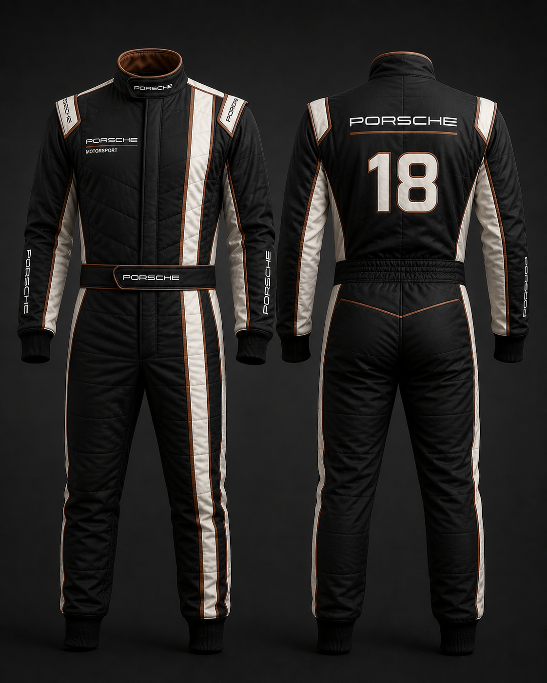Dubai Sports Pro Motorsport Racing Suit – Premium Black Performance Karting Suit (Luxury Style)