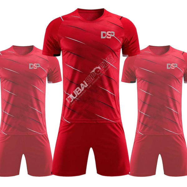 DSP Red Streak Soccer Uniform – Lightweight Football Kit for All