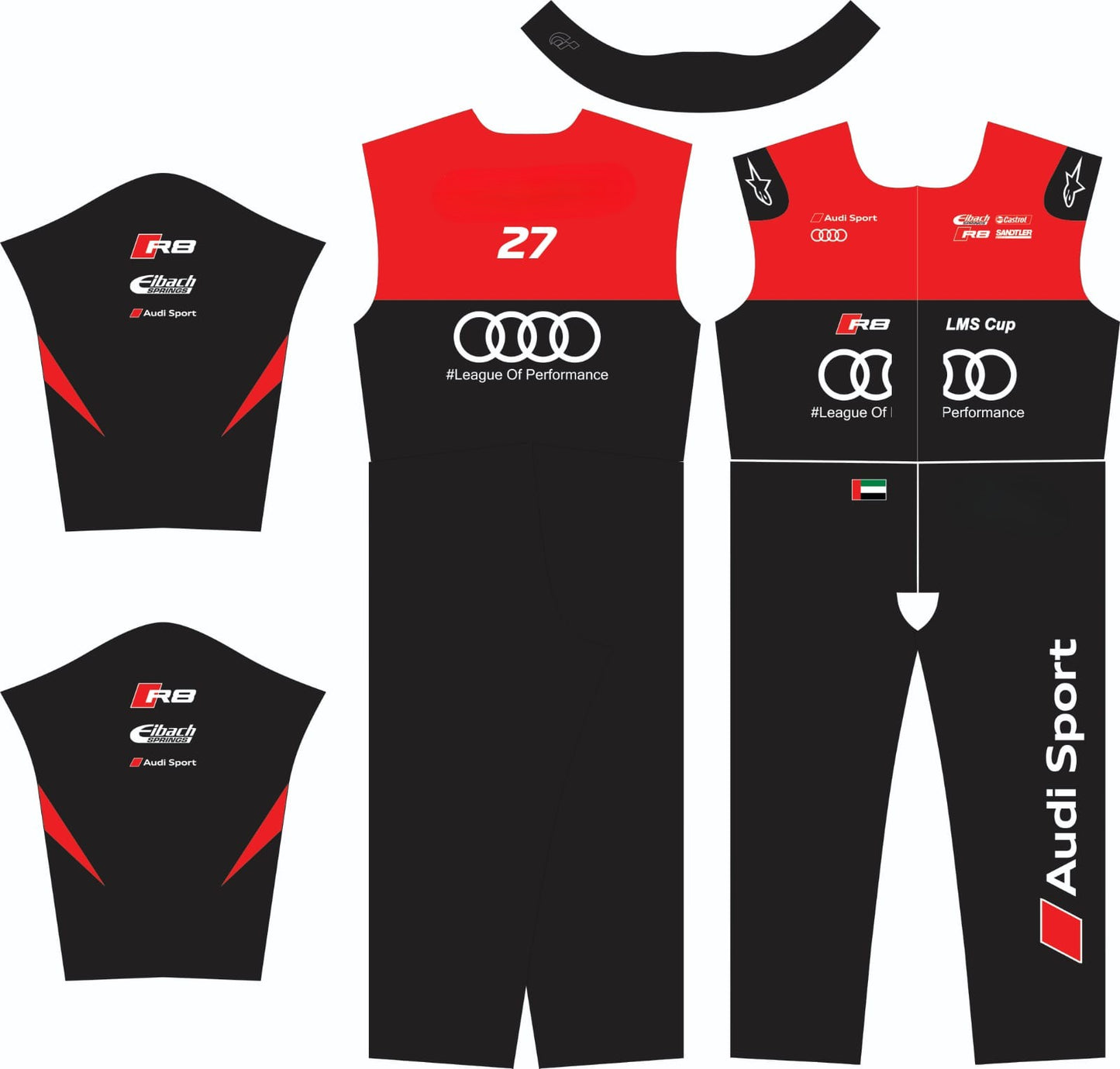 Audi Sport LMS Cup Racing Suit – Red & Black Replica Edition