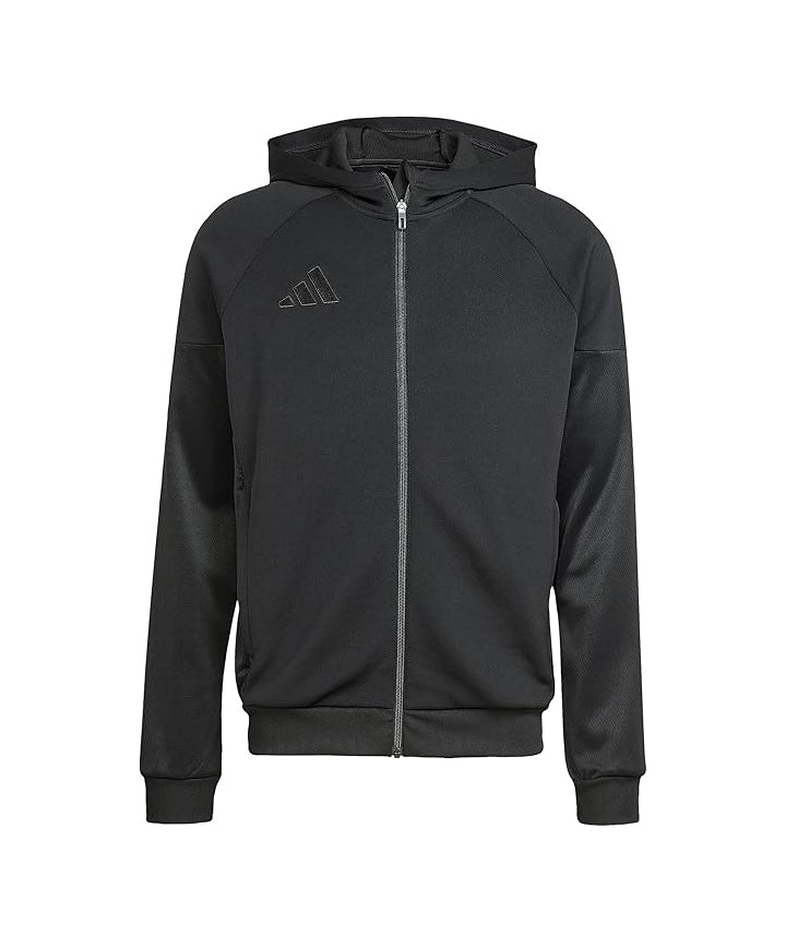 Adidas Men TIRO25 Full Zip Hoodie – Lightweight Sports Sweatshirt with Zip Closure, Regular Fit, Black