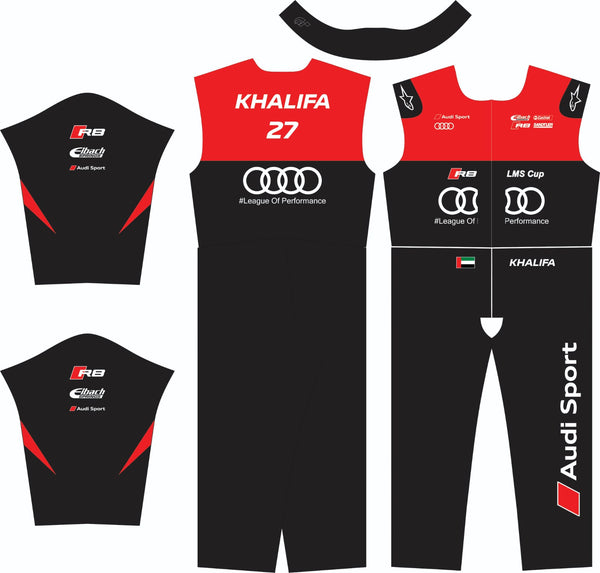 Audi Sport LMS Cup Racing Suit – Red & Black Replica Edition