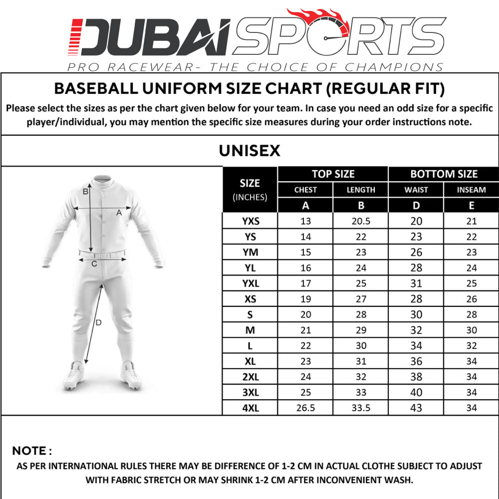 Dubai Sports Pro Baseball Uniform – Custom Team Edition (SI-1202)
