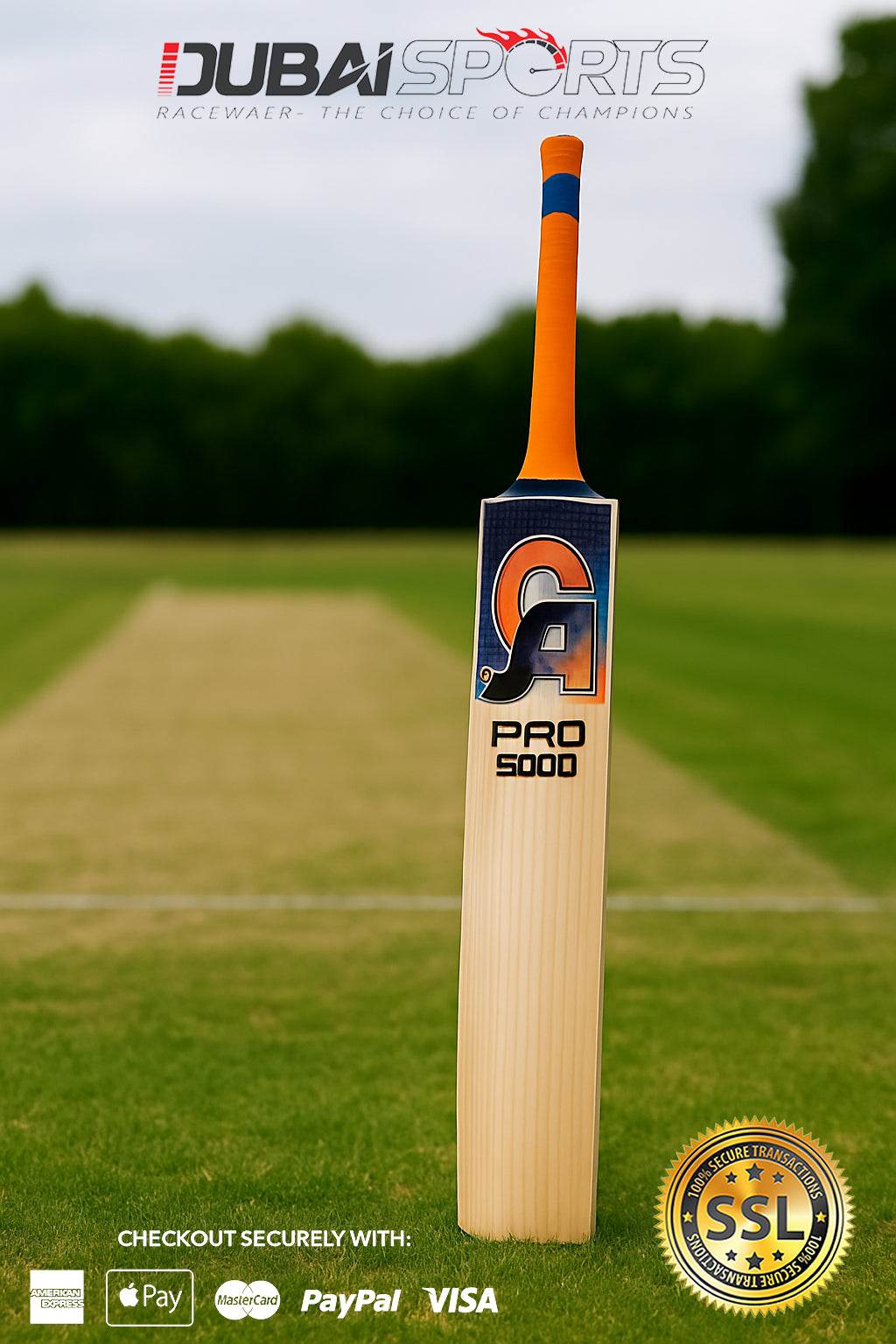 CA Pro 5000 Cricket Bat Professional English Willow, Lightweight Power Hitting