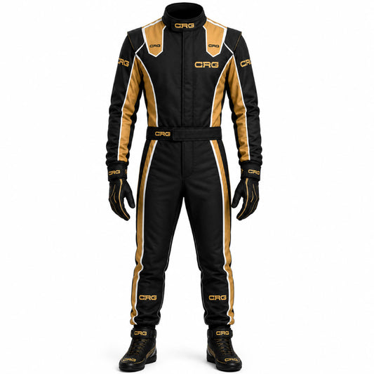Black Crown Racing Suit – Custom Design Double Layer Motorsport Kart Racing Suit