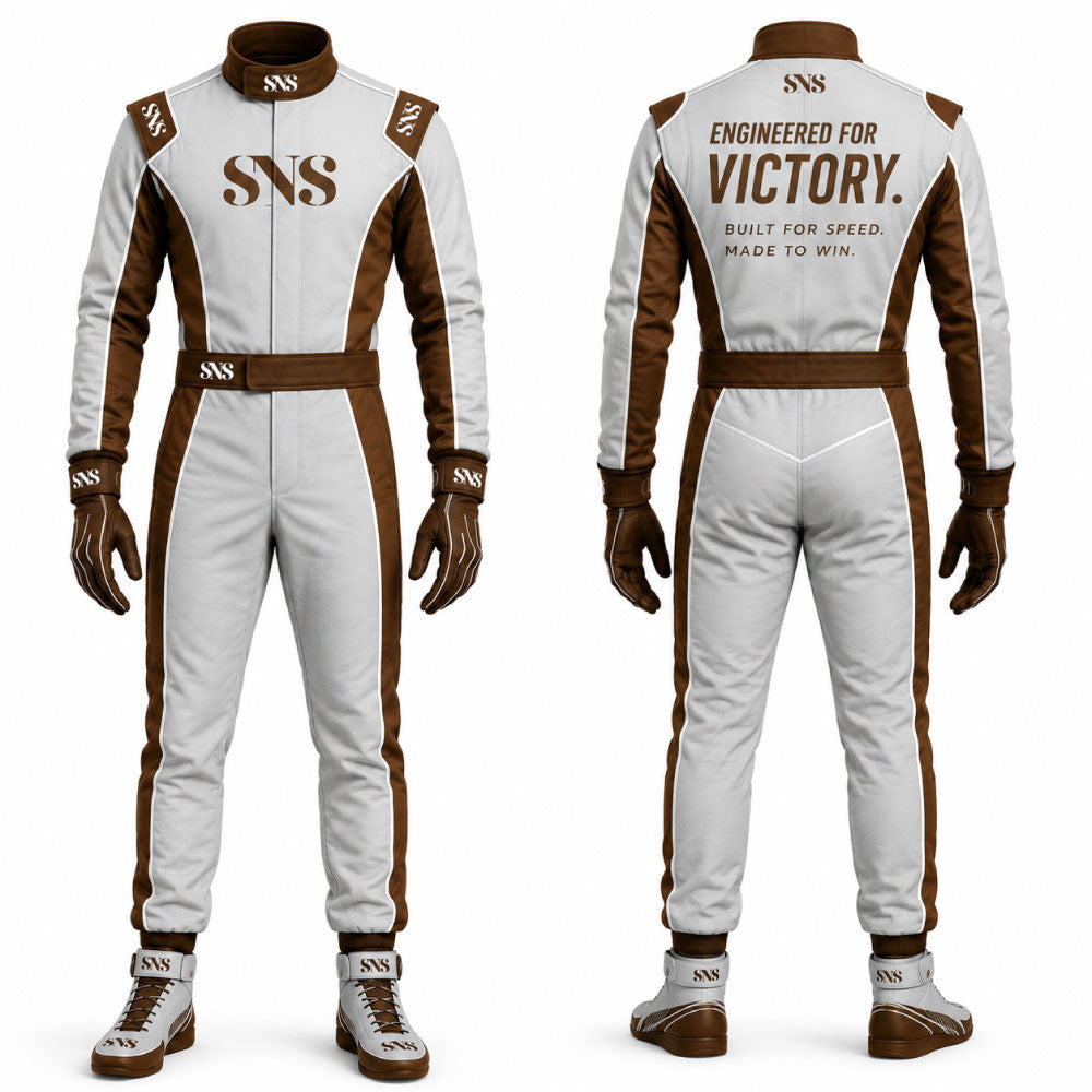 Brown Crown Racing Suit – Custom Design Double Layer Motorsport Kart Racing Suit