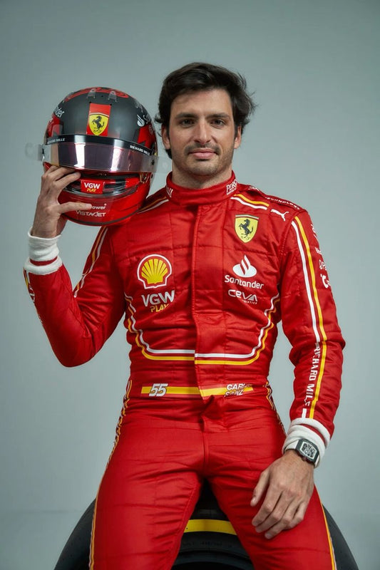 Carlos Sainz 2024 New Ferrari Race Suit -Dubai Racing Gear - Dubai Sports Pro