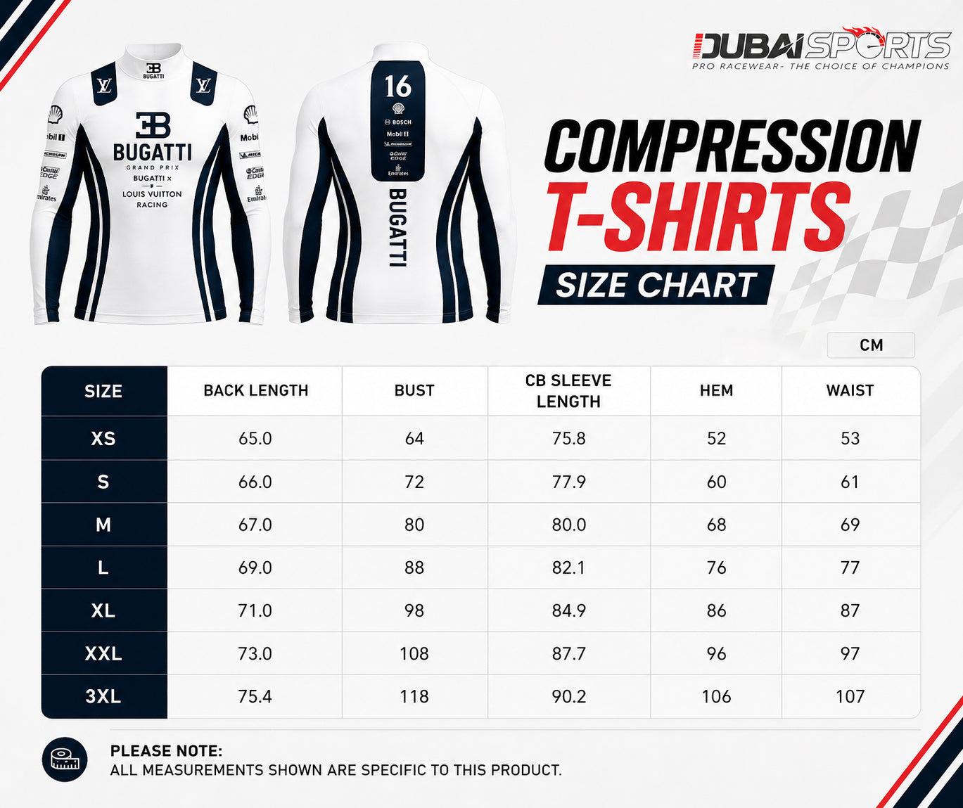 Dubai Sports Pro F1 Racing Shirt Compression – White & Dark Blue Long Sleeve Performance Jersey