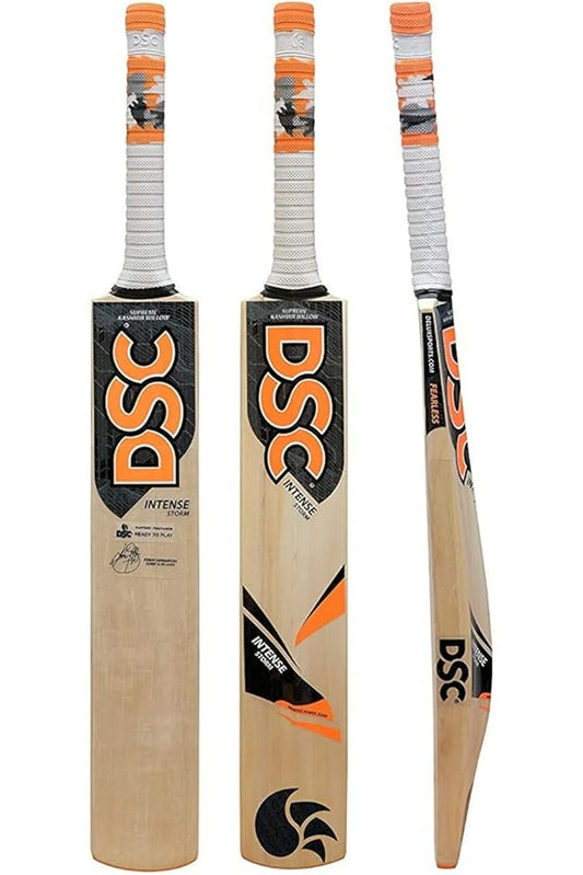 DSC Intense Storm Kashmir Willow Cricket Bat – Short Handle for Leather Ball | Professional Grade Ball_type | Leather Ball