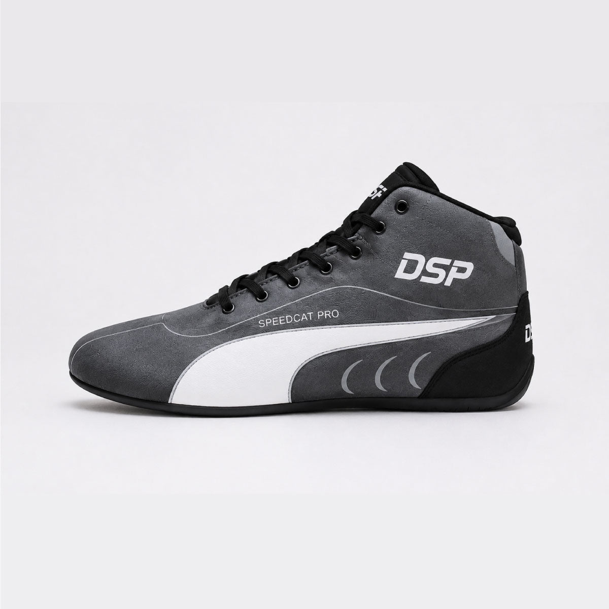 DSP Speedcat Pro Men’s & Women High-Top Shoes – Grey, Black & White