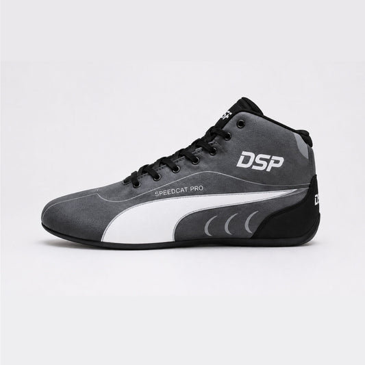 DSP Speedcat Pro Men’s & Women High-Top Shoes – Grey, Black & White