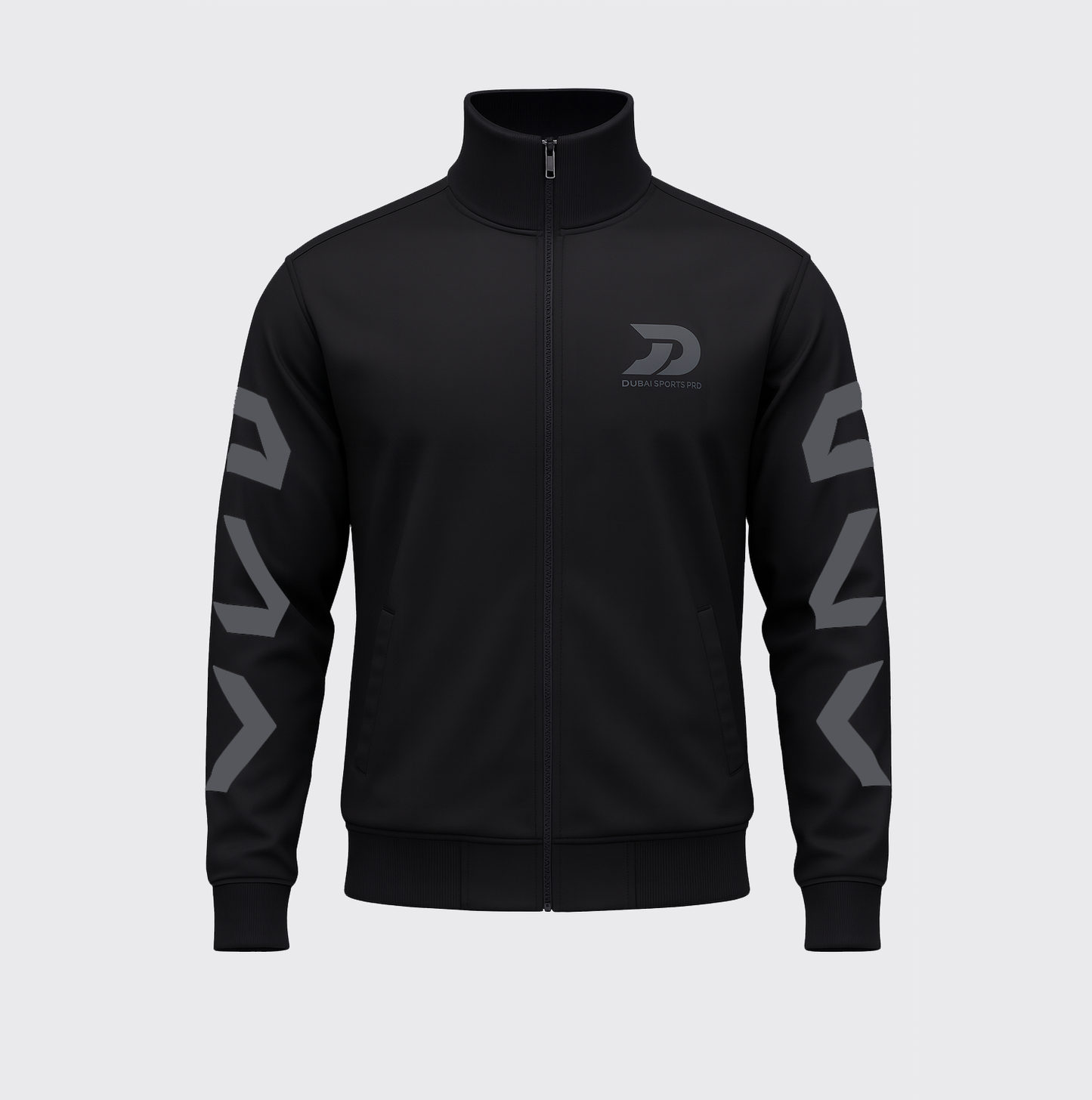 Premium Track Jacket – Black & Grey Stripes J06