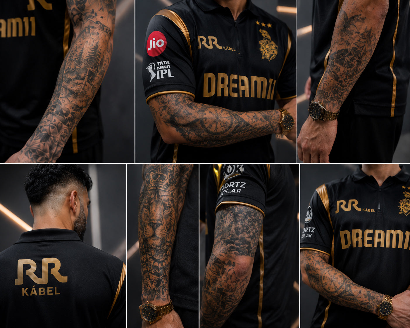 Dubai Sports Pro Retro Cricket Jersey | Black Gold Fan Edition UAE
