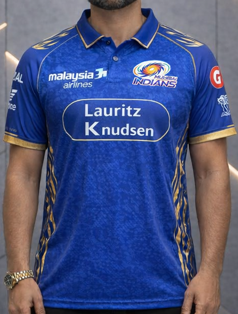 MI Blue Cricket Jersey – Premium Fan Edition Performance T-Shirt (Gold Accent)- Dubai Sports Pro