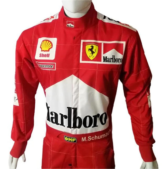 F1 Michael Schumacher 2001 Printed Race Suit - Dubai Sports Pro