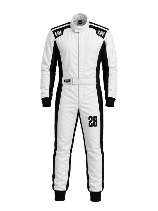 Nomex Premium FR White Shadow Racing Suit – Double Layer Kart Racing Suit