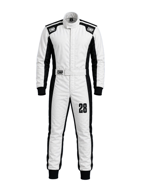 Nomex Premium FR White Shadow Racing Suit – Double Layer Kart Racing Suit