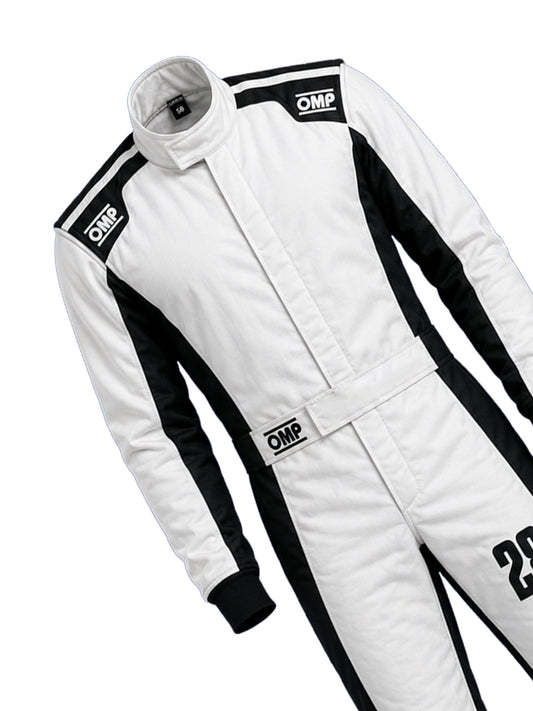Nomex Premium FR White Shadow Racing Suit – Double Layer Kart Racing Suit